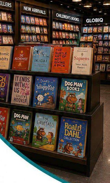 WHSmith GLOBIQ airport store children's book display