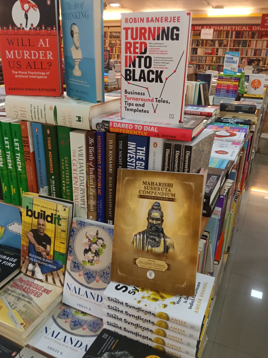 Maharishi Sushruta Compendium on a display stand at Odyssey, Chennai