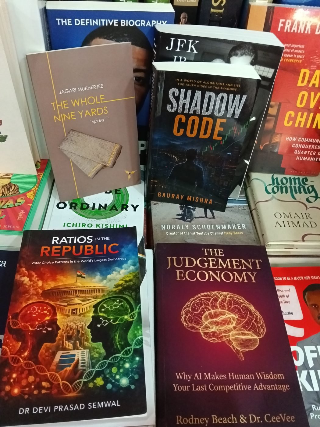 The Whole Nine Yards on a front display table at Bahrisons Booksellers, Delhi